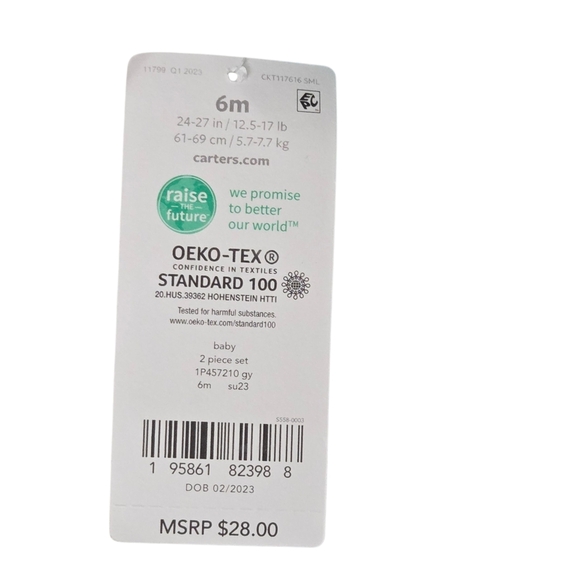 Carter's Black and Teal Kids Dinosaur Print Tee & Overalls - Picture 3 of 3